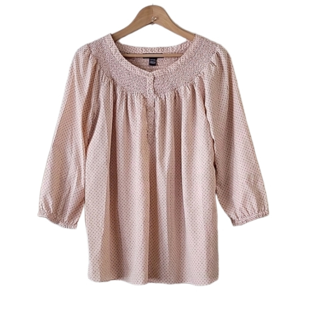 A Pea In The Pod Maternity Shirt Women’s Pink Polka Dot women's size small